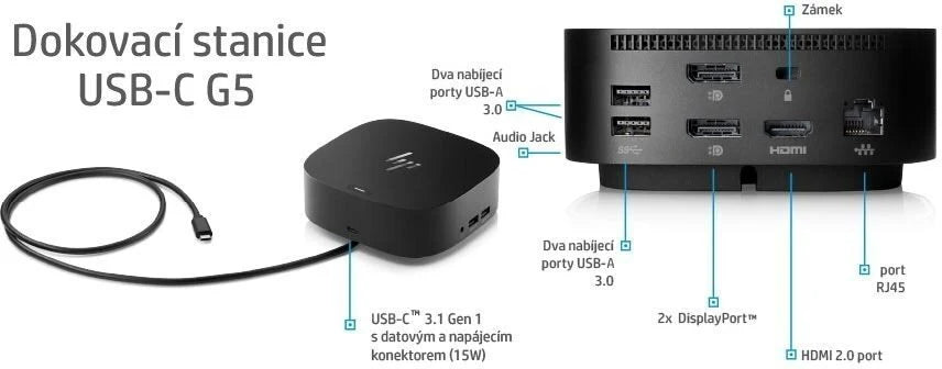 HP EliteBook 850 (G8) i7, 16 GB/256 GB, Windows 11 + stacja dokująca HP USB-C G5 - C | Gwarancja: 1 rok