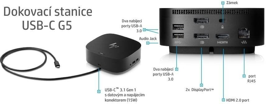 HP EliteBook 850 G8 i7, 32 GB/512 GB, 15,6" Windows 11 + stacja dokująca HP USB-C G5 - B | Gwarancja: 1 rok